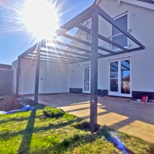 TDHome Terrassendach auf 3 Pfosten