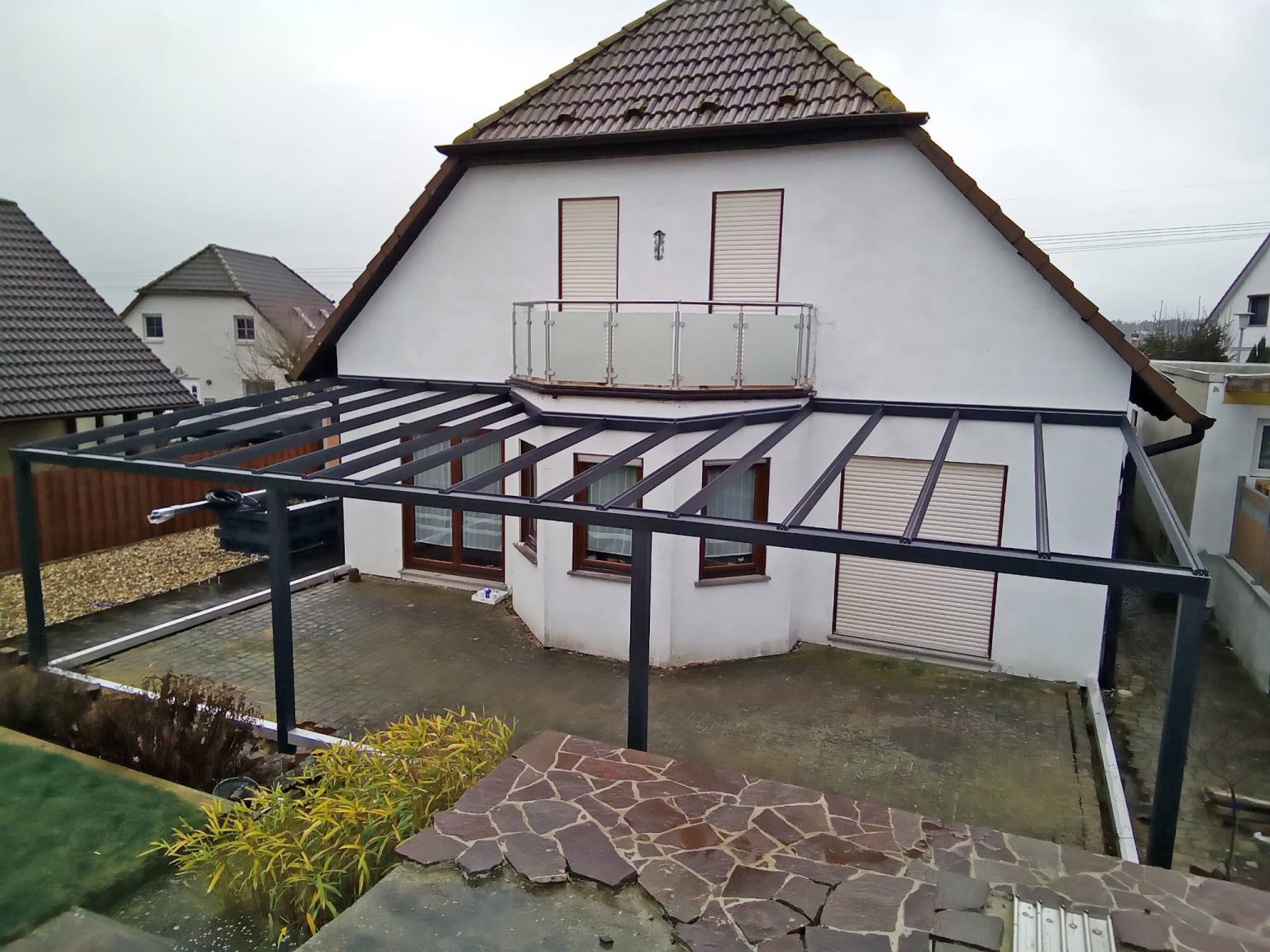 Terrassenuberdachung Mit Erker