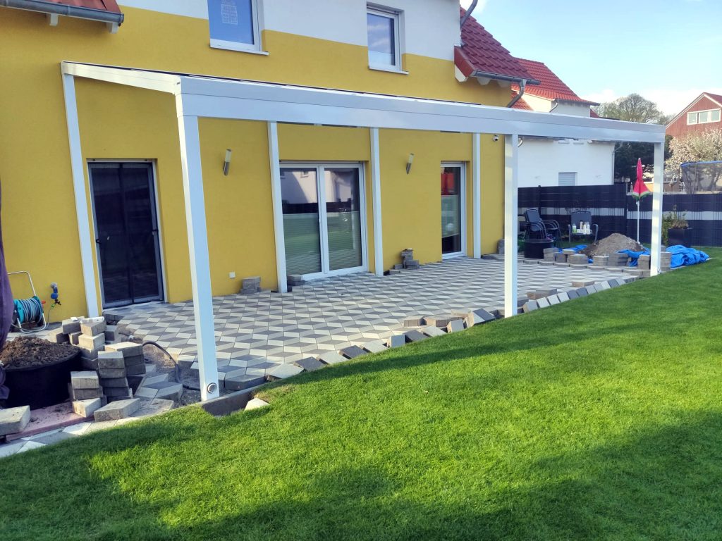 Alu Terrassendach 8000 x 3930mm von Alumaximal in weiss