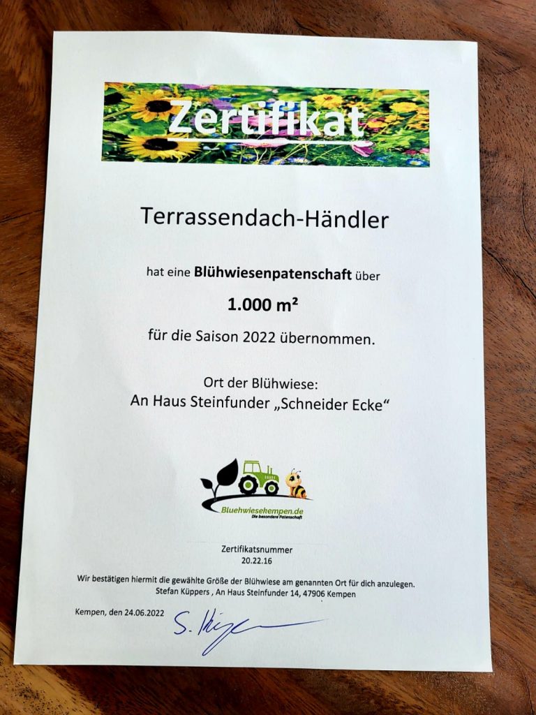 Blühwiese Zertifikat 2022