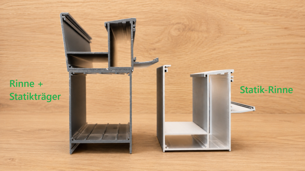 Aluminium-Profile mit integrierter Entwässerung für Terrassendächer